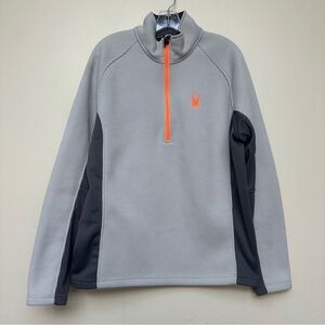 Spyder Core Sweater Gray Thermal Quarter Zip Pullover Ski Snow Outdoor - Large